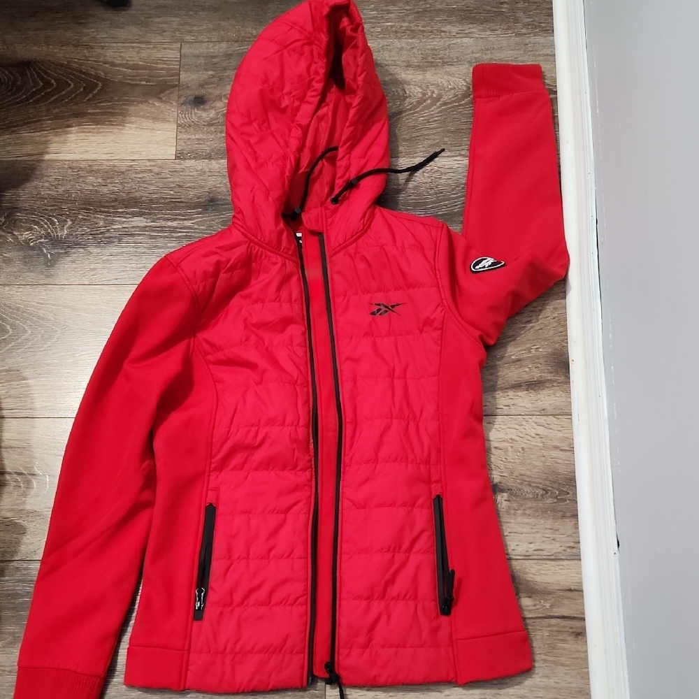 Reebok Women's Red Hooded Jacket